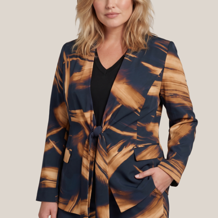 Hannah Print Blazer Zwart / Goud Maxi