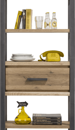 Brooklyn boekenkast 75 cm - 1-lade + 5-niches