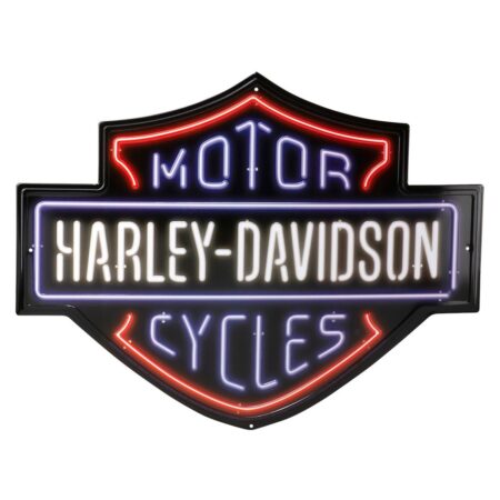 Harley-Davidson Neon Bar & Shield Tinnen Bord Met Reliëf - 50 x 38 cm | Harley-Davidson