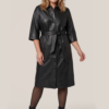 Harper Leren Jurk Zwart Maxi