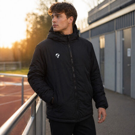 Heren Padded Jacket Evergreen | Zwart/Wit