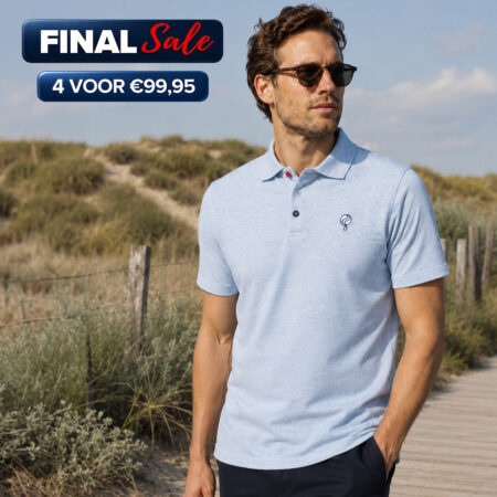 Heren Polo Willemstad | Mistblauw Melange