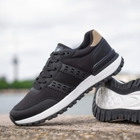 Heren Sneaker Aalst | Zwart/ Cognac/ Wit