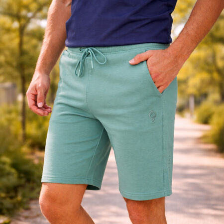 Heren Sweatshort Nes | Middengroen