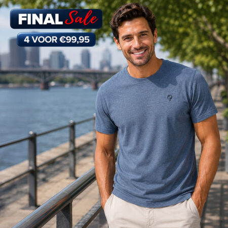 Heren T-shirt Roden | Denimblauw Melange