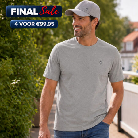 Heren T-shirt Roden | Lichtgrijs Melange