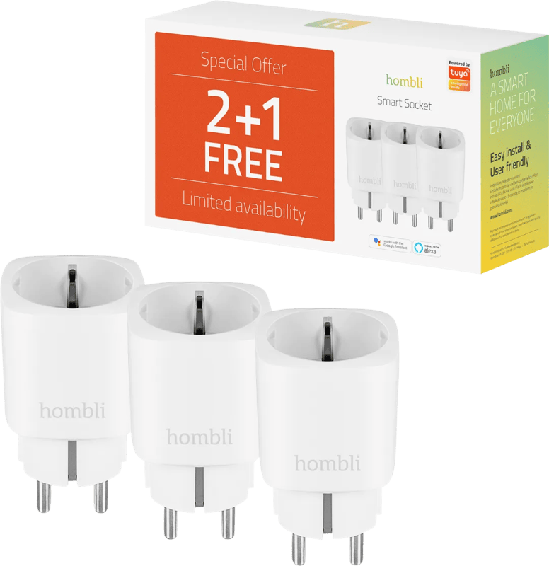 Hombli Slimme Stekker Wit 3-Pack