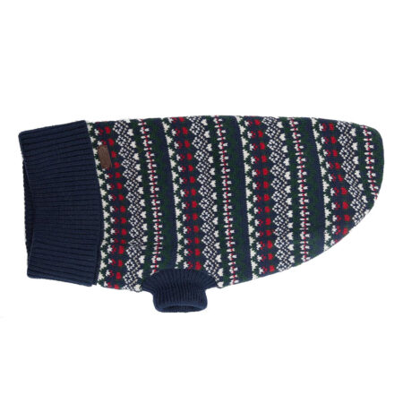 Honden Trui Marlow Fairisle Navy Festive | Barbour