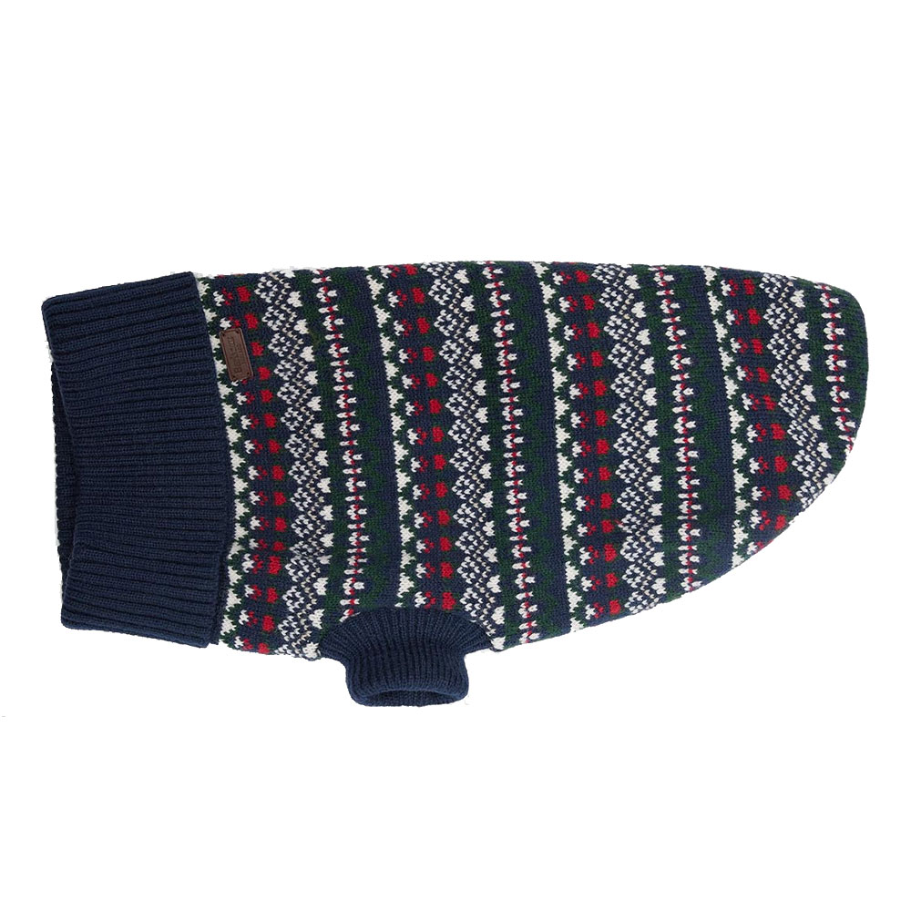 Honden Trui Marlow Fairisle Navy Festive | Barbour