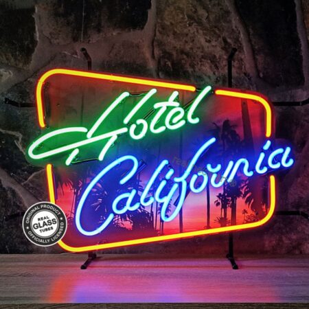 Hotel California Logo Neon Verlichting 70 x 50 cm - Oranje