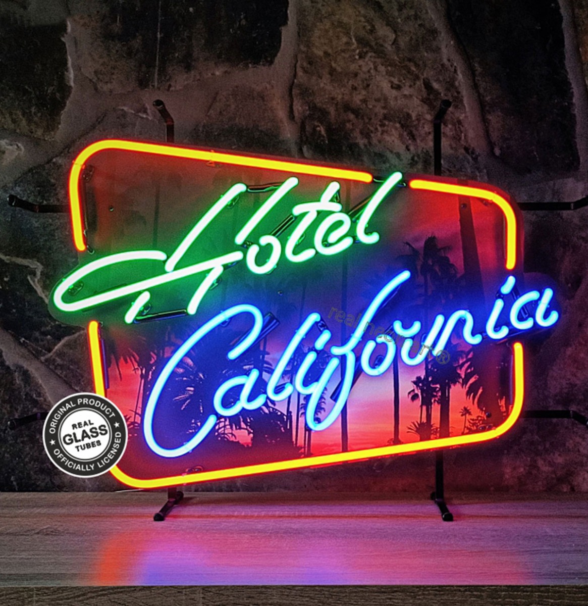 Hotel California Logo Neon Verlichting 70 x 50 cm - Oranje