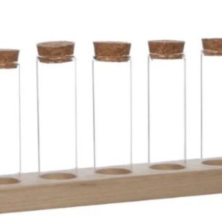 Houten houder met 5 reageerbuizen | Ideas 4 Seasons