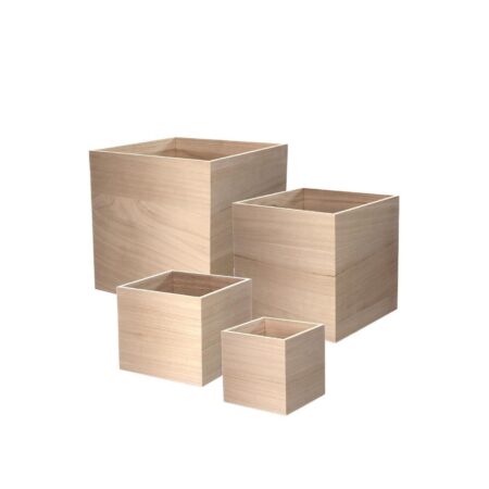 Houten kubussen één zijde open set a 4 | Ideas 4 seasons