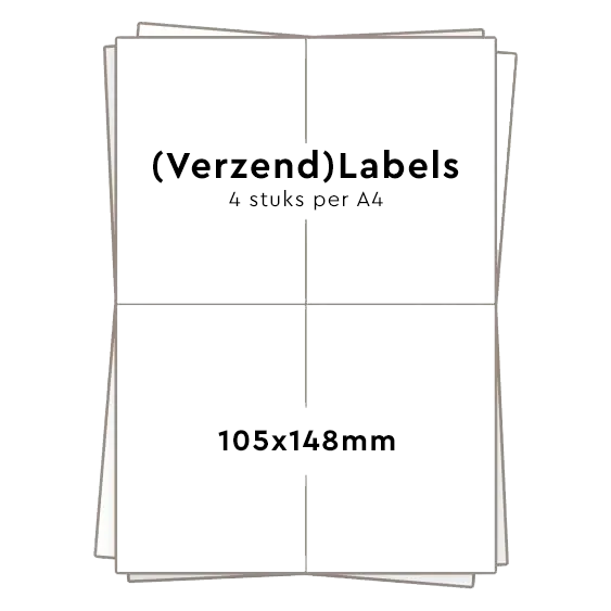 4 stickers per A4 (105x148mm)