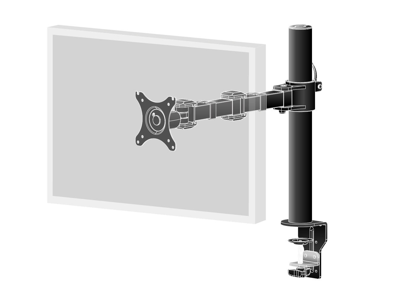 DS1001C-B1 bureausteun arm zwart
