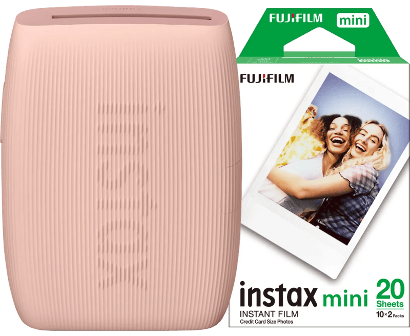 Instax Mini Link 3 Rose Pink + Fujifilm Instax Mini Colorfilm Glossy (20 stuks)