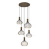 Isabel 5-lichts Hanglamp Zwart Goud