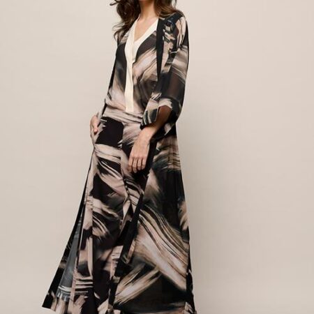 Isla Print Kaftan Zwart / Off White