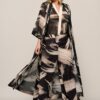 Isla Print Kaftan Zwart / Off White Maxi
