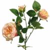 Italian rose spray x3 peach 61cm