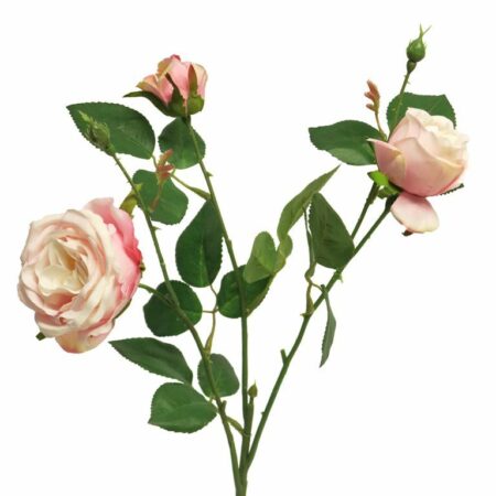 Italian rose spray x3 pink 61cm