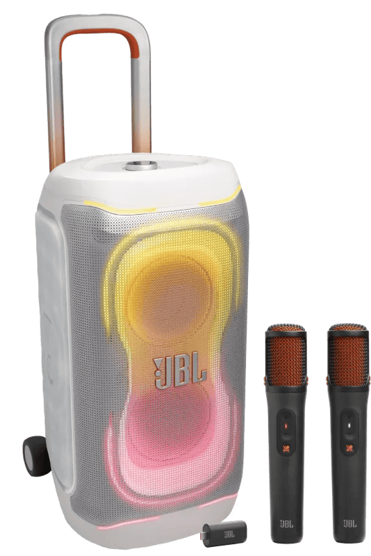 JBL Partybox 330 Wit + JBL Easysing Mics