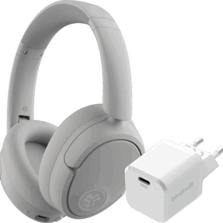 JBuds Lux ANC Wit + BlueBuilt Power Delivery Oplader met Usb C Poort 20W Wit