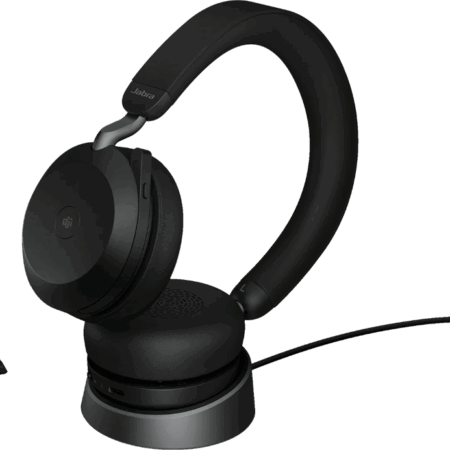 Jabra Evolve2 USB A MS TEAMS 75 Draadloze Office Headset met oplaadstandaard Zwart