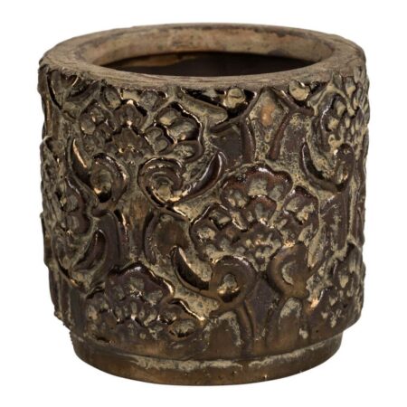 Jaya cement pot met motief rond