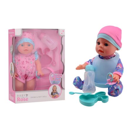 John Toy Baby Rose drink + plaspop 30 cm | Johntoy