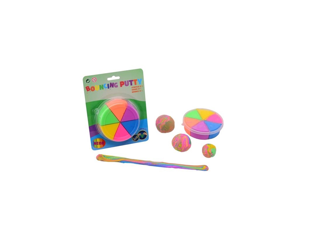 John Toy Bouncing duo putty 6 neon kleur | Johntoy
