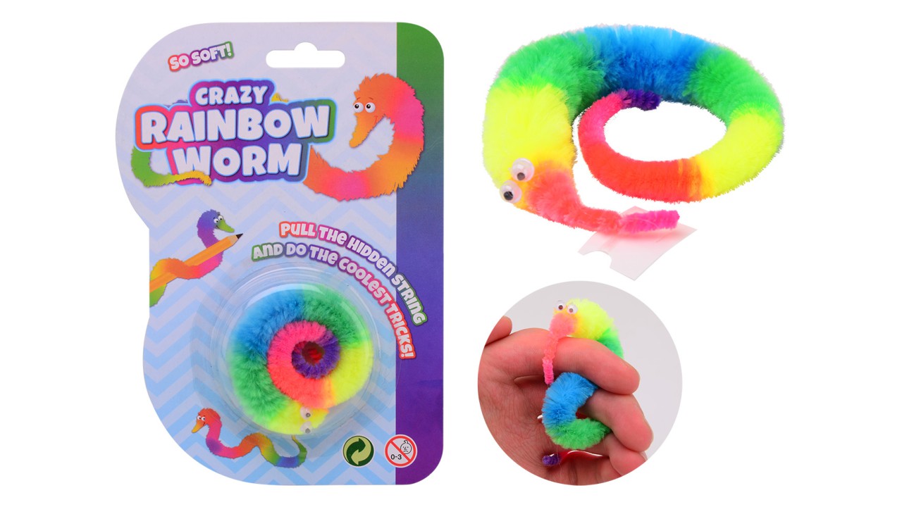 John Toy Crazy rainbow worm op kaart | Johntoy