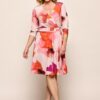 July Print Jurk Zand / Roze Maxi