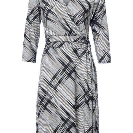July Print Jurk Zwart / Creme