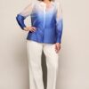 Juna Blouse Offwhite / Kobalt Maxi