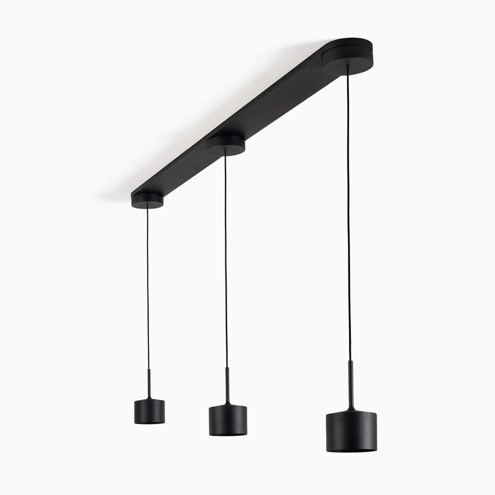 June 3-lichts Hanglamp Zwart