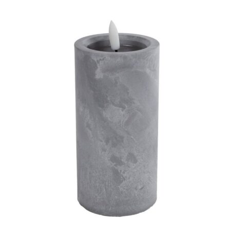Kaars Ivar L 1-pit betonkleur LED/kunststof 2xAA excl. batterij 7