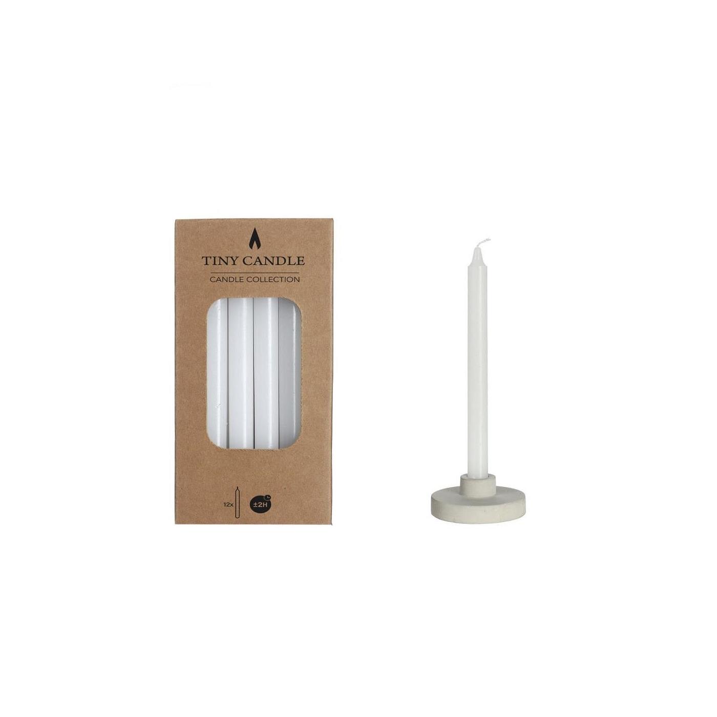 Kaarsen H14cmxØ1.2cm wit set a 12 stuks | Ideas 4 Seasons