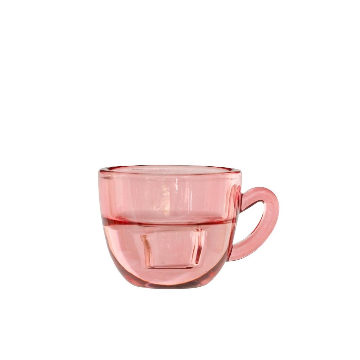 Kaarsenhouder Koffie roze Ø8xH5cm | Ideas 4 seasons