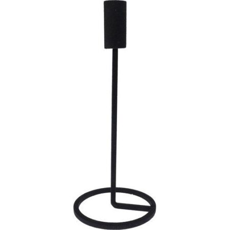 Kandelaar 25cm Zwart metaal |