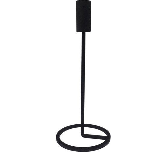 Kandelaar 25cm Zwart metaal |