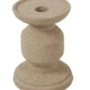 Kandelaar taupe aardewerk H14cm | Countryfield