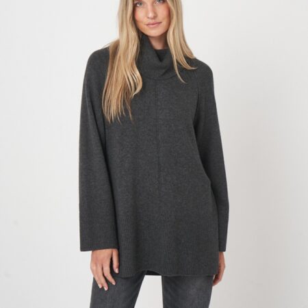 Kasjmier pullover met A-lijn en zijsplitten