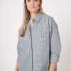 Katoenen shirt met strepen en omgeslagen manchetten