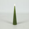 Kegelkaars rustiek LED Lyon S groen hoogte 25 x 5 cm