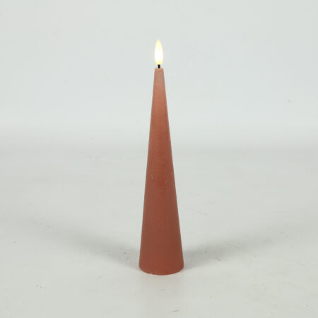 Kegelkaars rustiek LED Lyon S roze hoogte 25 x 5 cm