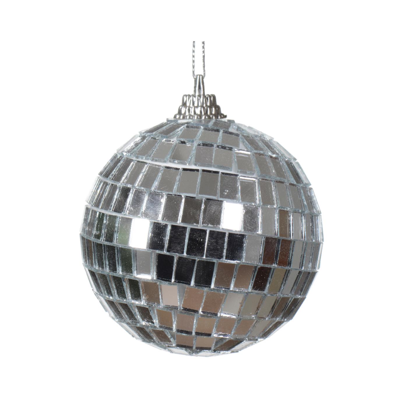 Kerstbal Discobal kunststof zilver 6cm | Decoris