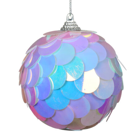 Kerstbal pailletten iriserend 8cm 4 dlg | Decoris