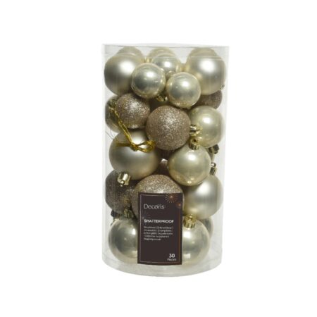 Kerstballen mix kunststof parel 30-delig | Decoris