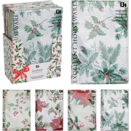 Kersttafelkleed flanel 130x180cm 4ass. | Excellent Houseware